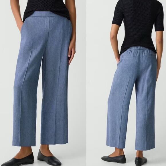 Theory Pants - Theory Relaxed Pull-On Pant in Fluid Linen Size 0 Light Denim Blue
